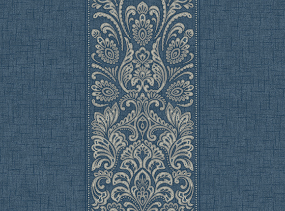 کاغذدیواری داماسک آلبوم East village با پس زمینه آبی سیر