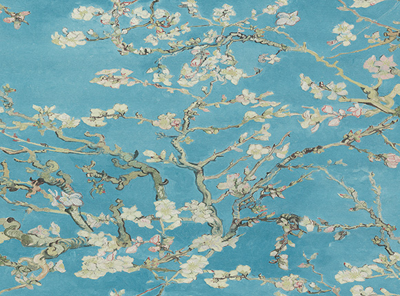 کاغذ دیواری ونگوگ شکوفه های بادام در برنامه چیدمانه