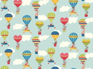 کاغذ دیواری اتاق کودک بالن Growing up Kids