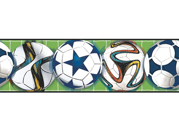 بردر کاغذدیواری کودکانه توپ فوتبال Growing up Kids