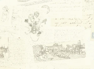 کاغذدیواری کرم Van Gogh 17200