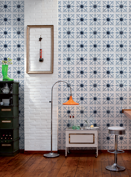 کاغذ دیواری طرح کاشی