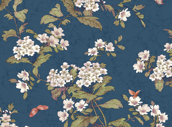 کاغذدیواری با طرح گل های سفید از آلبوم Eastvillage کد GA6960