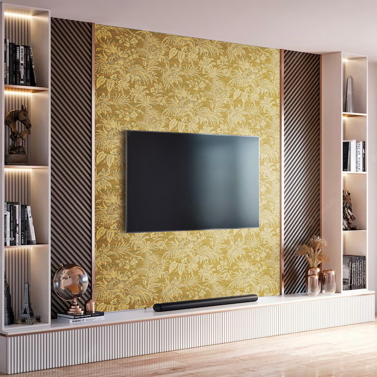 کاغذ دیواری پشت تلویزیون