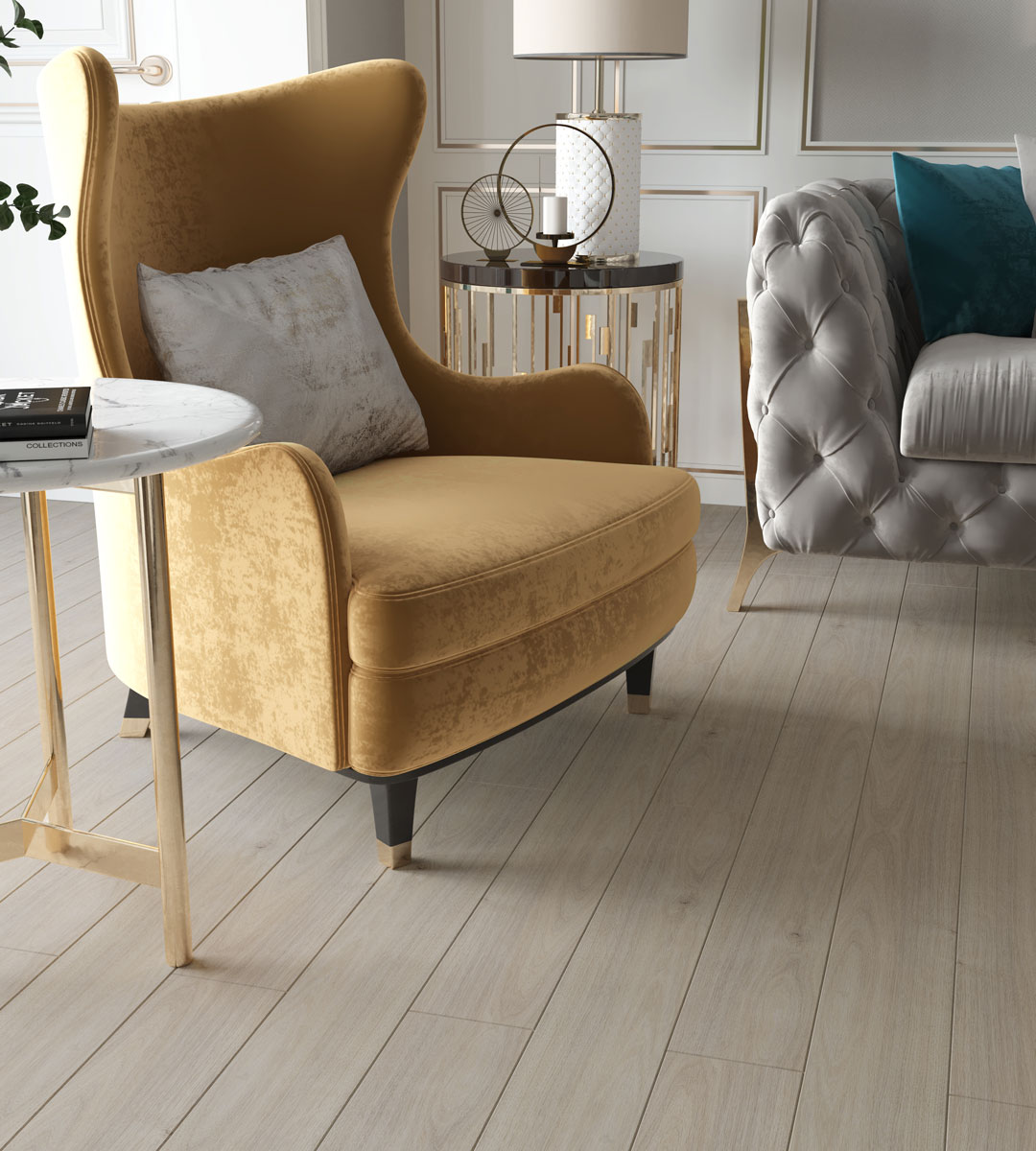 لمینت های با عرض کم می توانند با ایجاد خطوط موازی در کف حس حرکت را به فضا منتقل کنند.