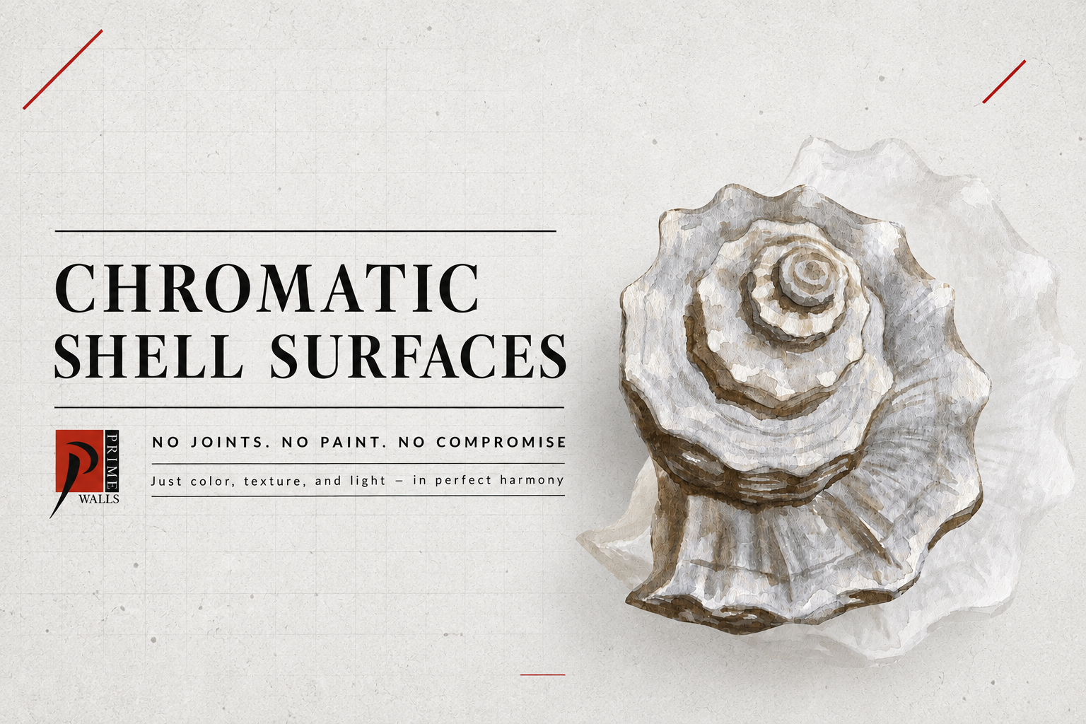 کاغذدیواری Chromatic Shell؛ داستان صدفی که به یک دیوارپوش لوکس تبدیل شد