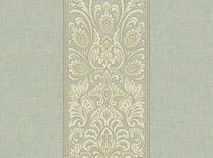 کاغذدیواری داماسک آلبوم East village سبز زیتونی و گل طلایی