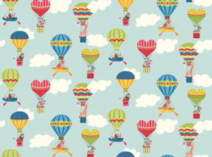 کاغذ دیواری اتاق کودک بالن Growing up Kids